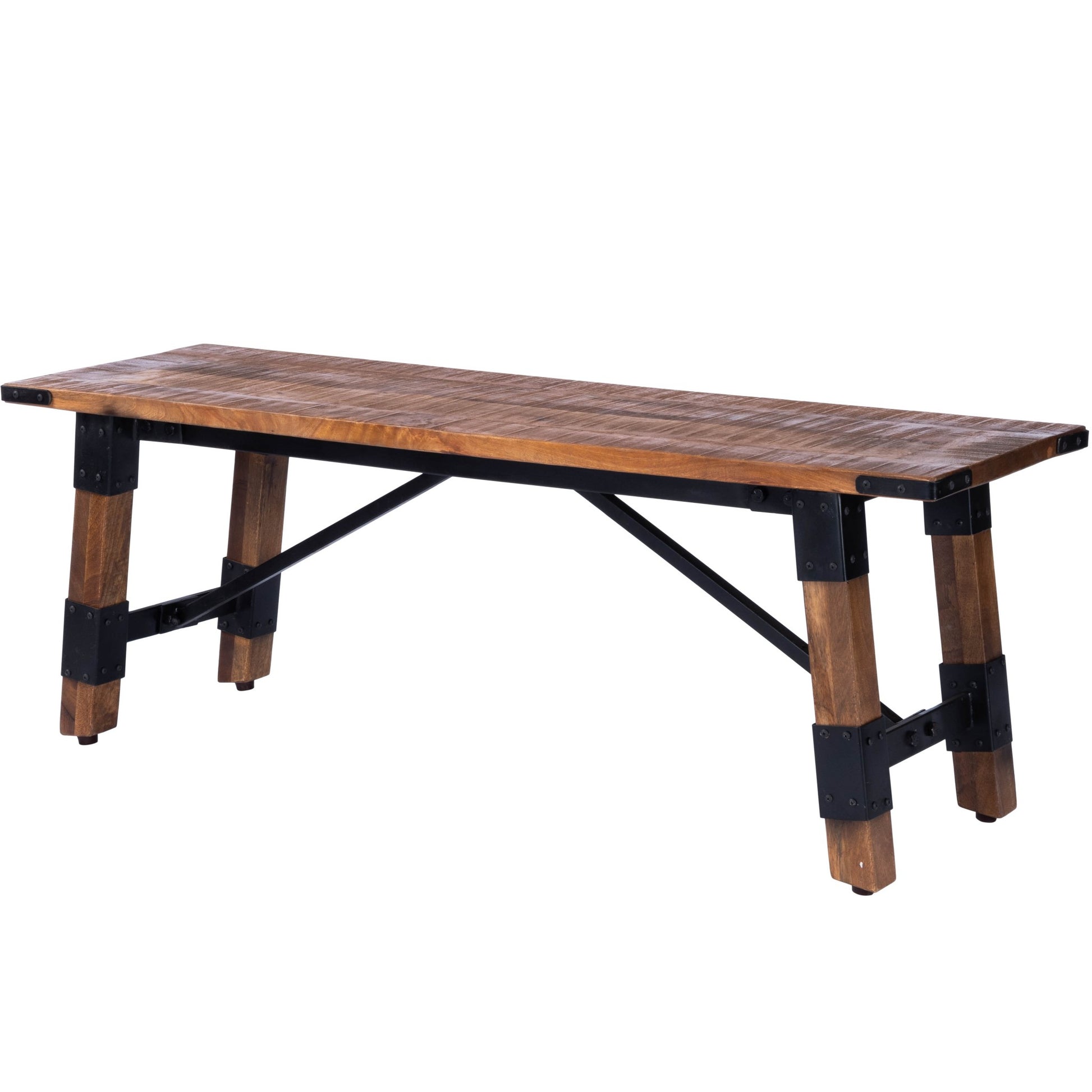 Mod Industrial Rustic Wood Bench-0