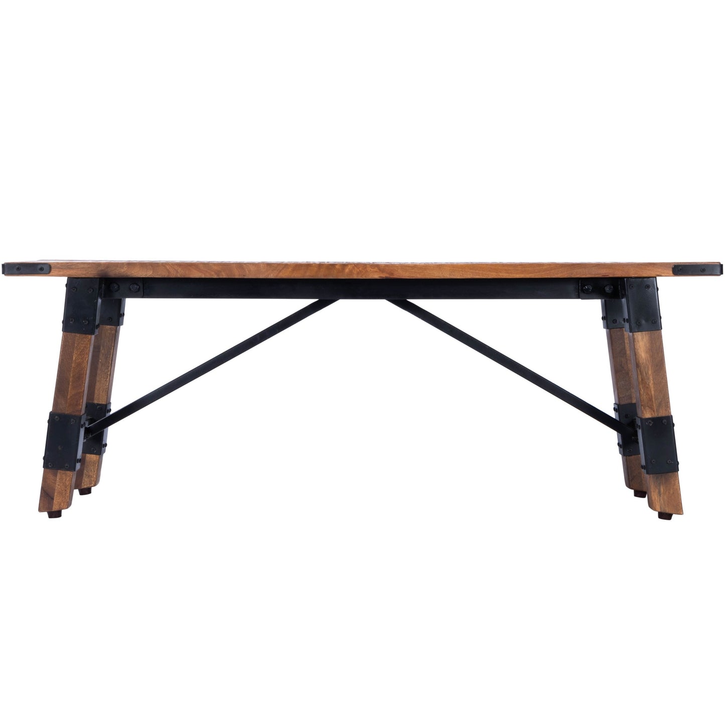 Mod Industrial Rustic Wood Bench-1