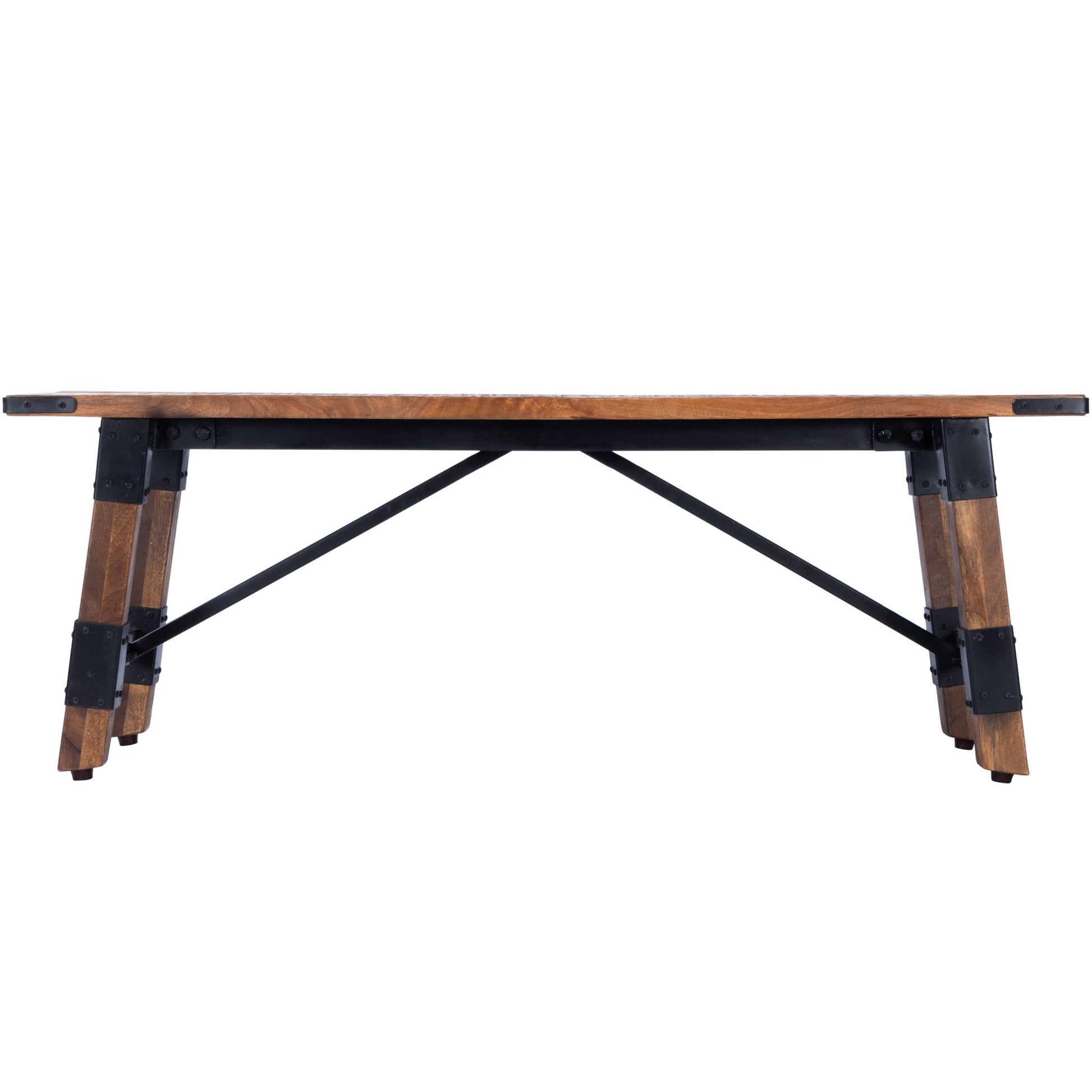 Mod Industrial Rustic Wood Bench-1