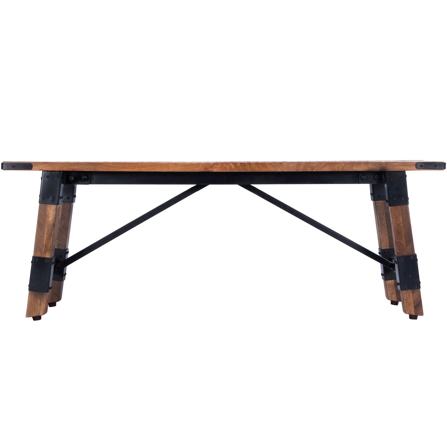 Mod Industrial Rustic Wood Bench-3
