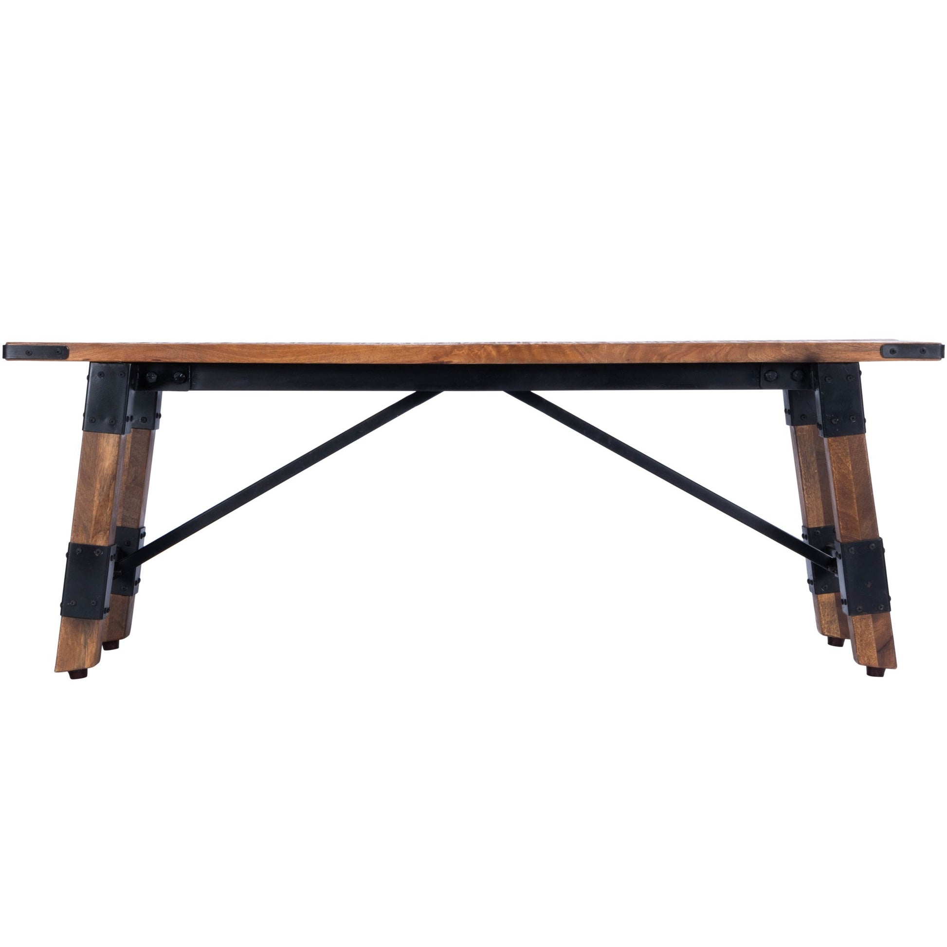 Mod Industrial Rustic Wood Bench-3