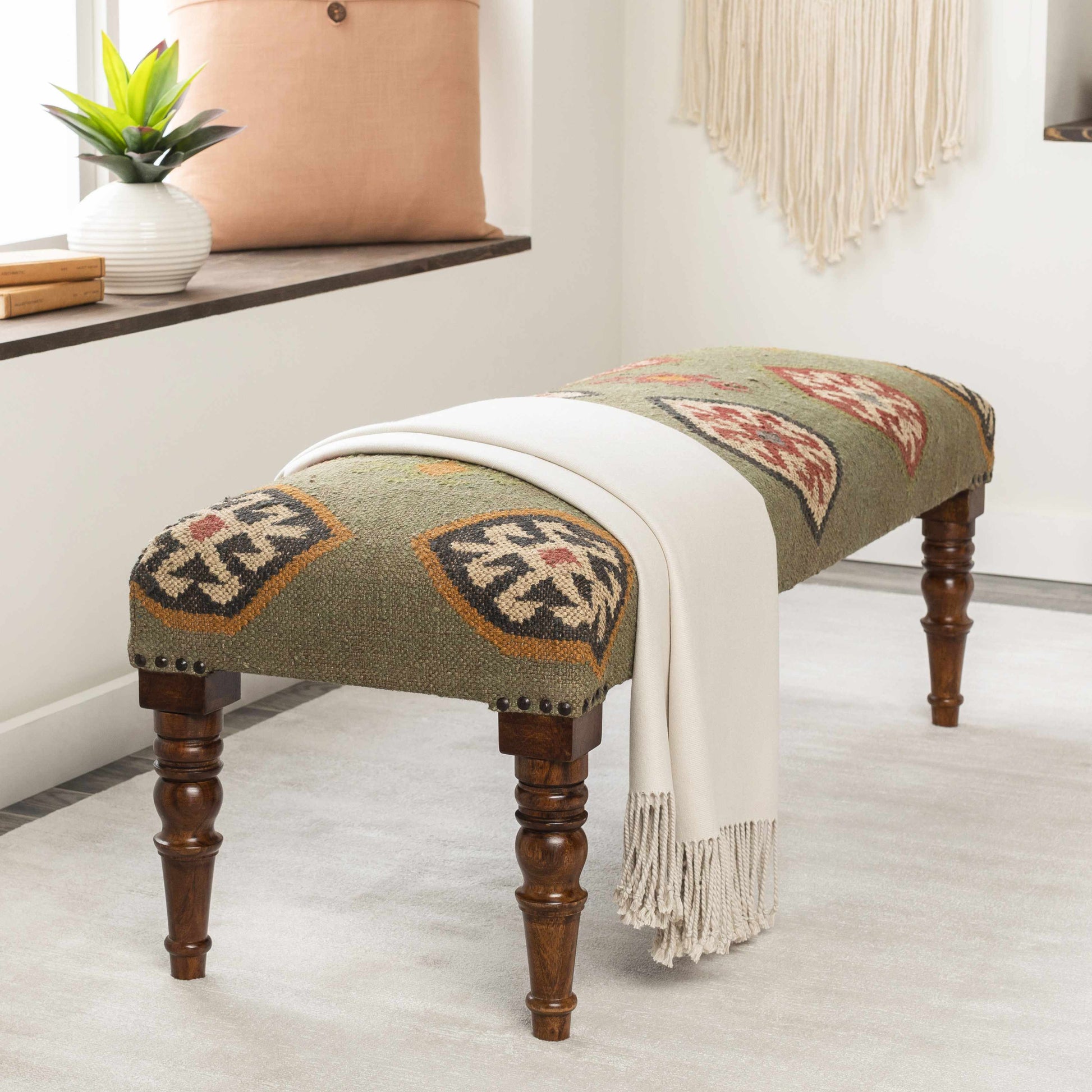 Oslob Rustic Patterned Wood Stool-2